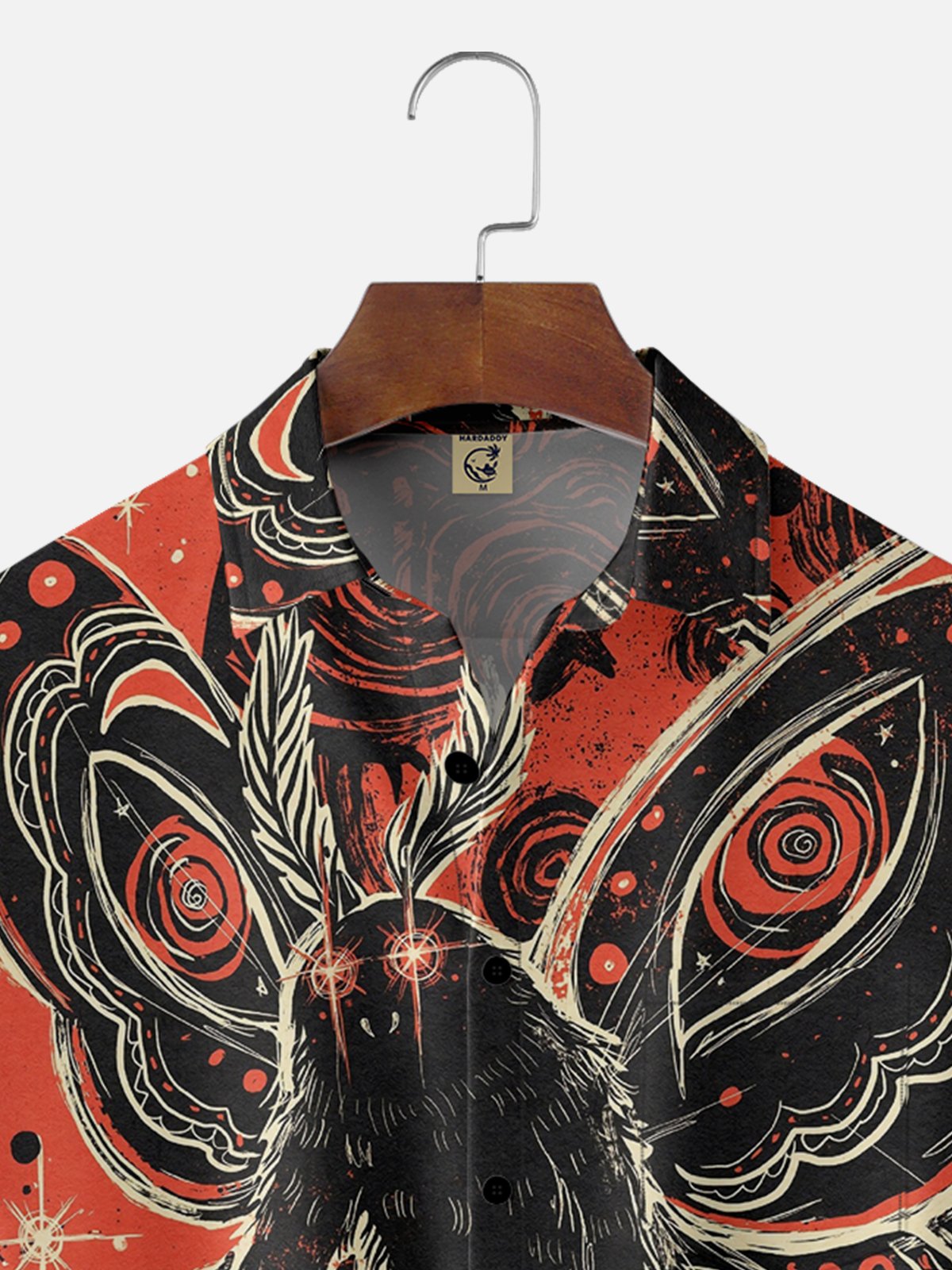 Moisture-wicking Mothman Abstract Painting Chest Pocket Casual Shirt