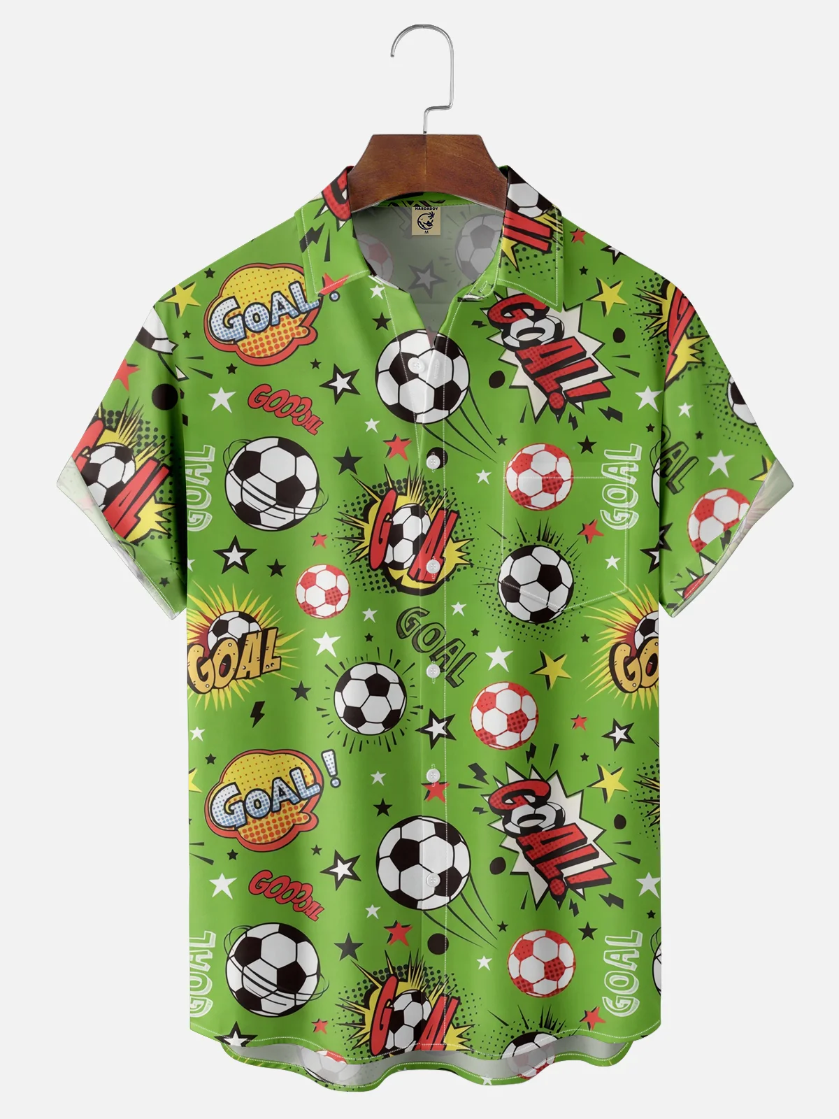 Moisture-wicking Football Goal Chest Pocket Casual Shirt