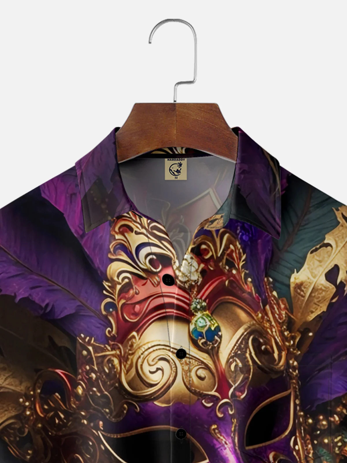 Moisture-wicking Mardi Gras Mask Chest Pocket Casual Shirt