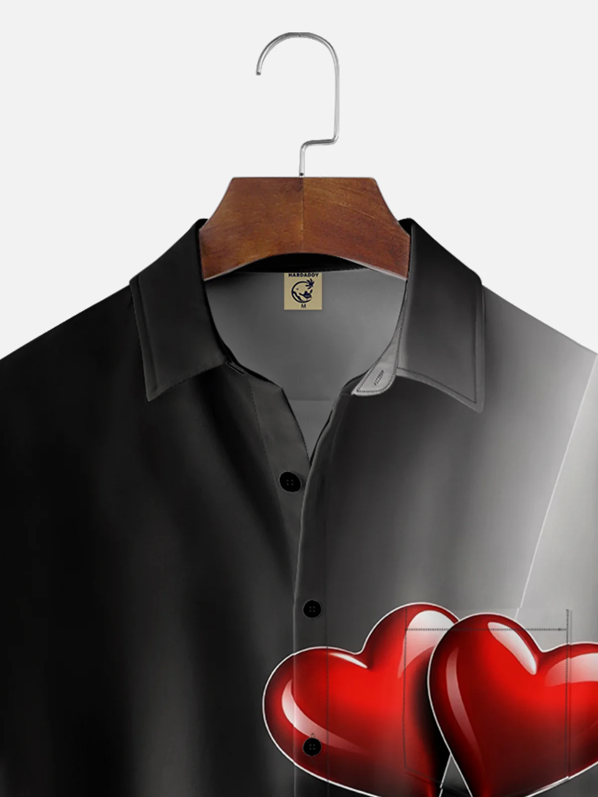 Moisture-wicking Valentine's Day Heart Art Chest Pocket Casual Shirt