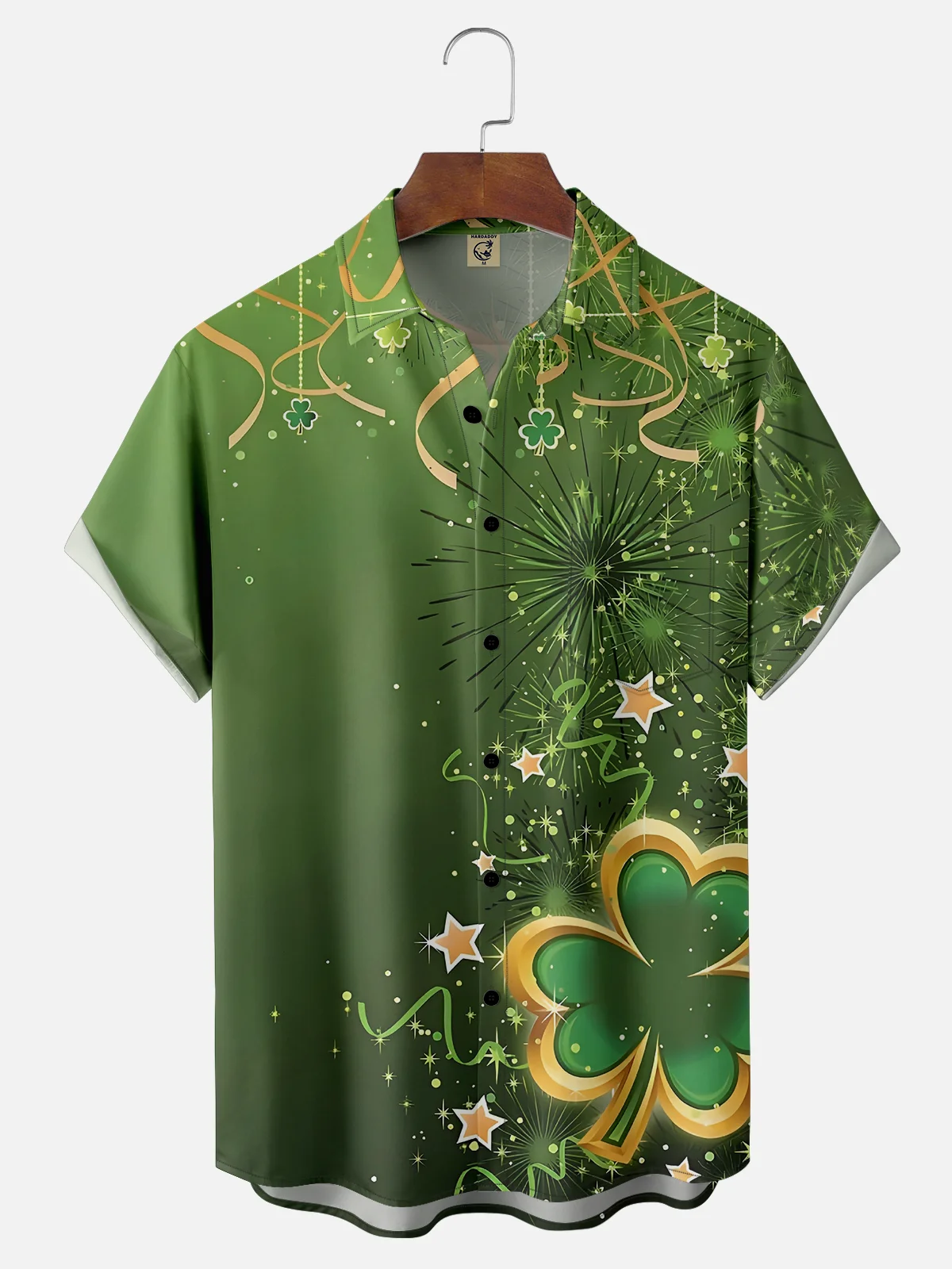 Moisture-wicking St. Patrick's Day Lucky Shamrock Green Chest Pocket Casual Shirt