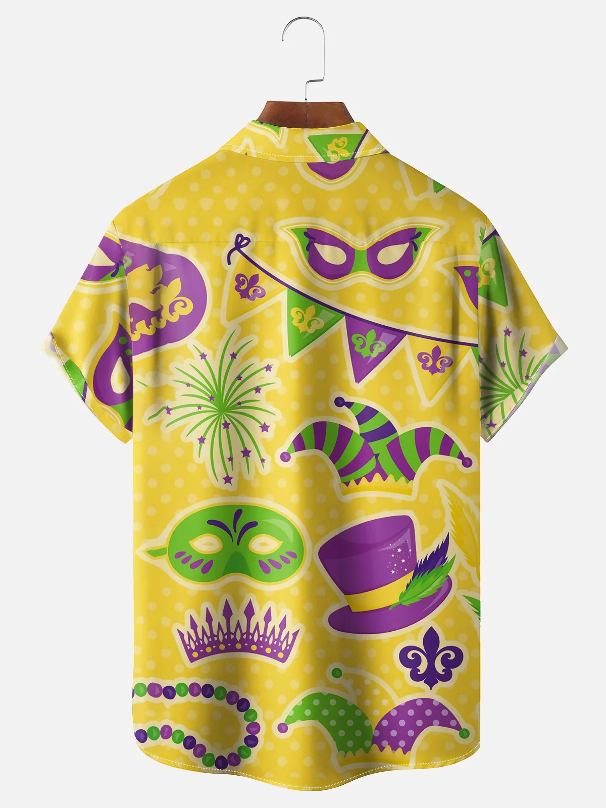 Moisture-wicking Mardi Gras Mask Chest Pocket Casual Shirt