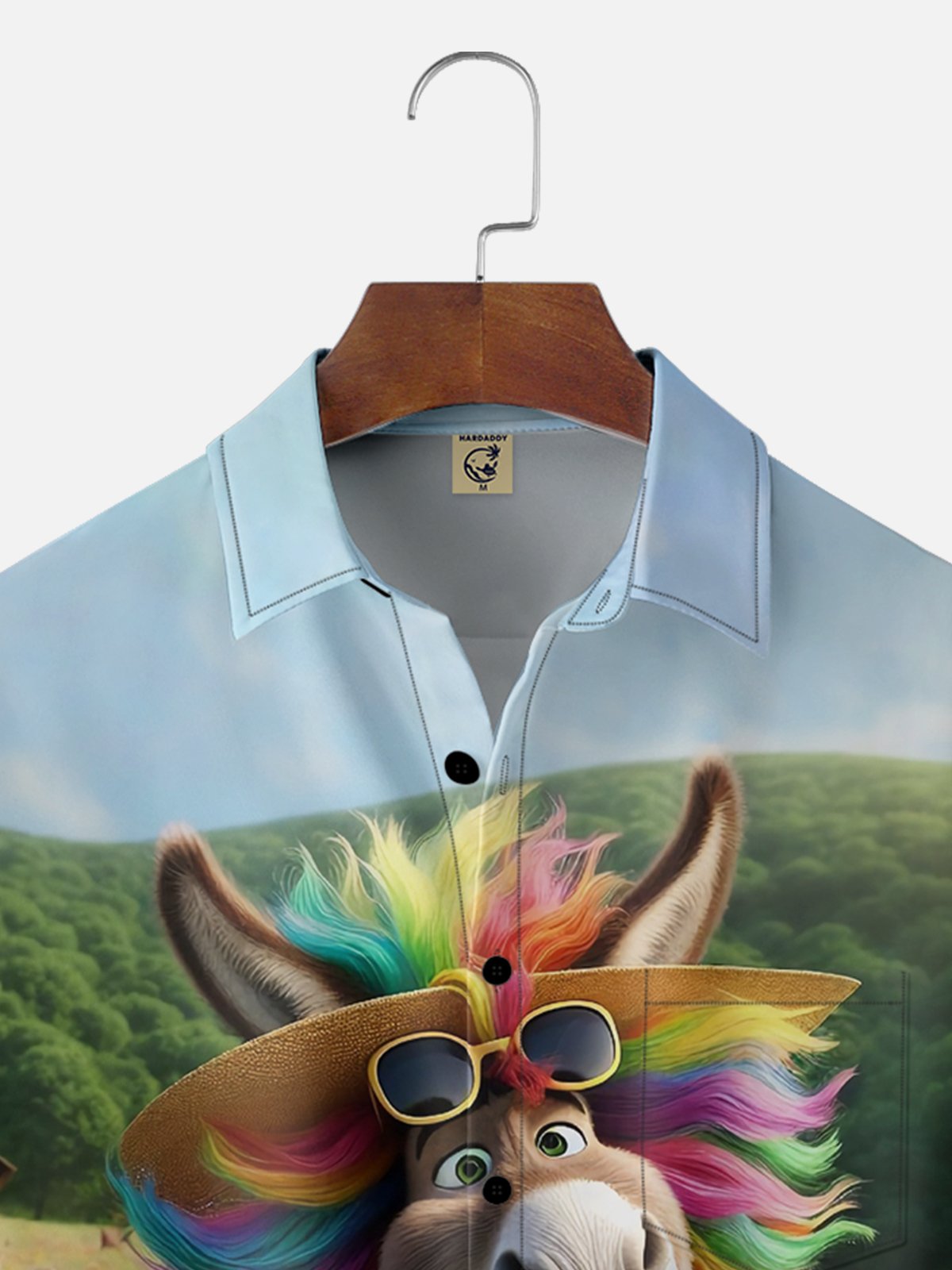 Moisture-wicking Donkey Animal Chest Pocket Casual Shirt