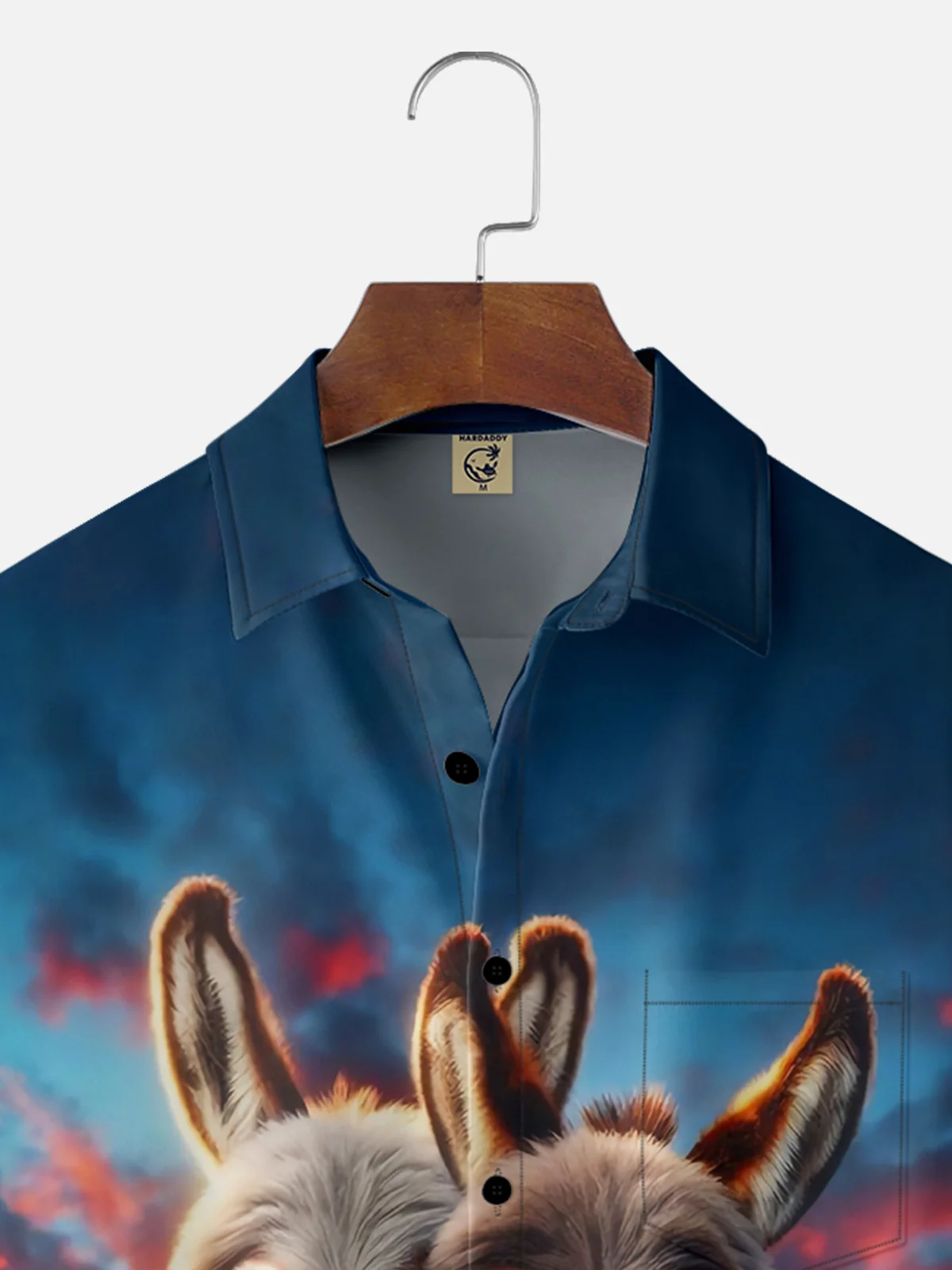 Moisture-wicking St Valentine‘s Day Donkey Heart Chest Pocket Casual Shirt