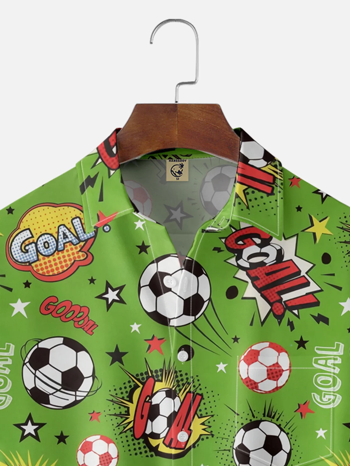 Moisture-wicking Football Goal Chest Pocket Casual Shirt