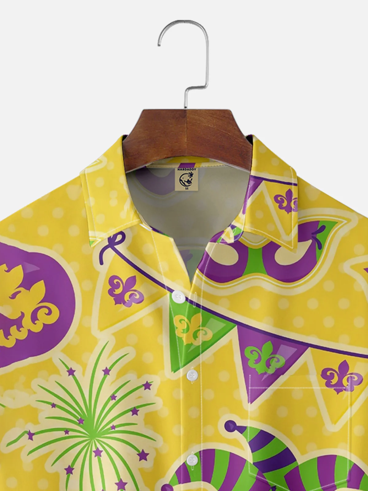 Moisture-wicking Mardi Gras Mask Chest Pocket Casual Shirt