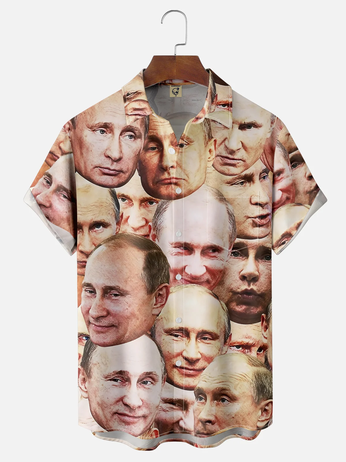 Moisture-wicking Putin Art Painting Chest Pocket Casual Shirt