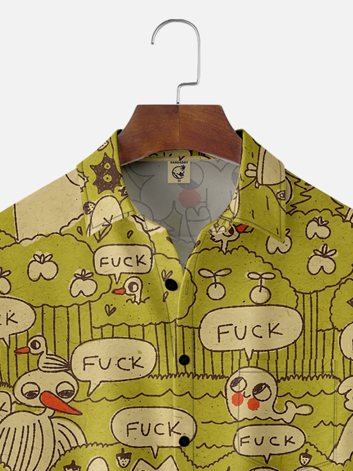 Moisture-wicking Creative Animal "Polite Words" Art Chest Pocket Casual Shirt