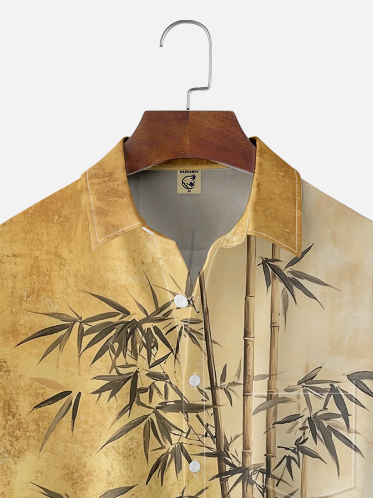 Moisture-wicking Bamboo Forest Leaves Chest Pocket Hawaiian Shirt