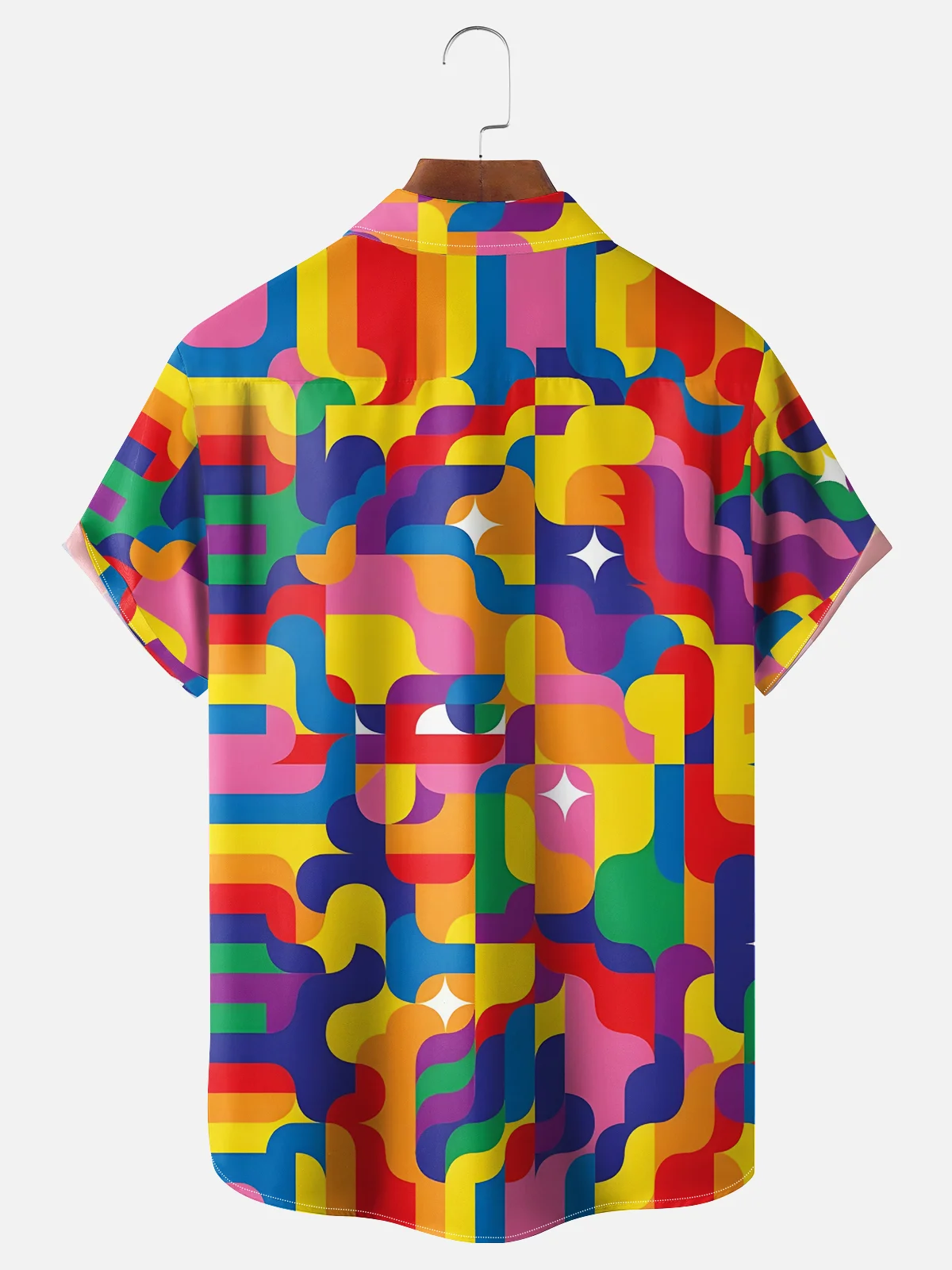 Moisture wicking Geometric abstract color blocking Chest pocket Casual Shirt