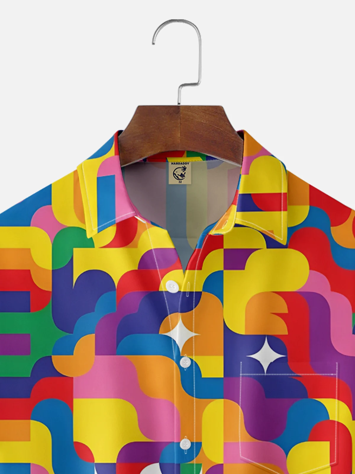 Moisture wicking Geometric abstract color blocking Chest pocket Casual Shirt