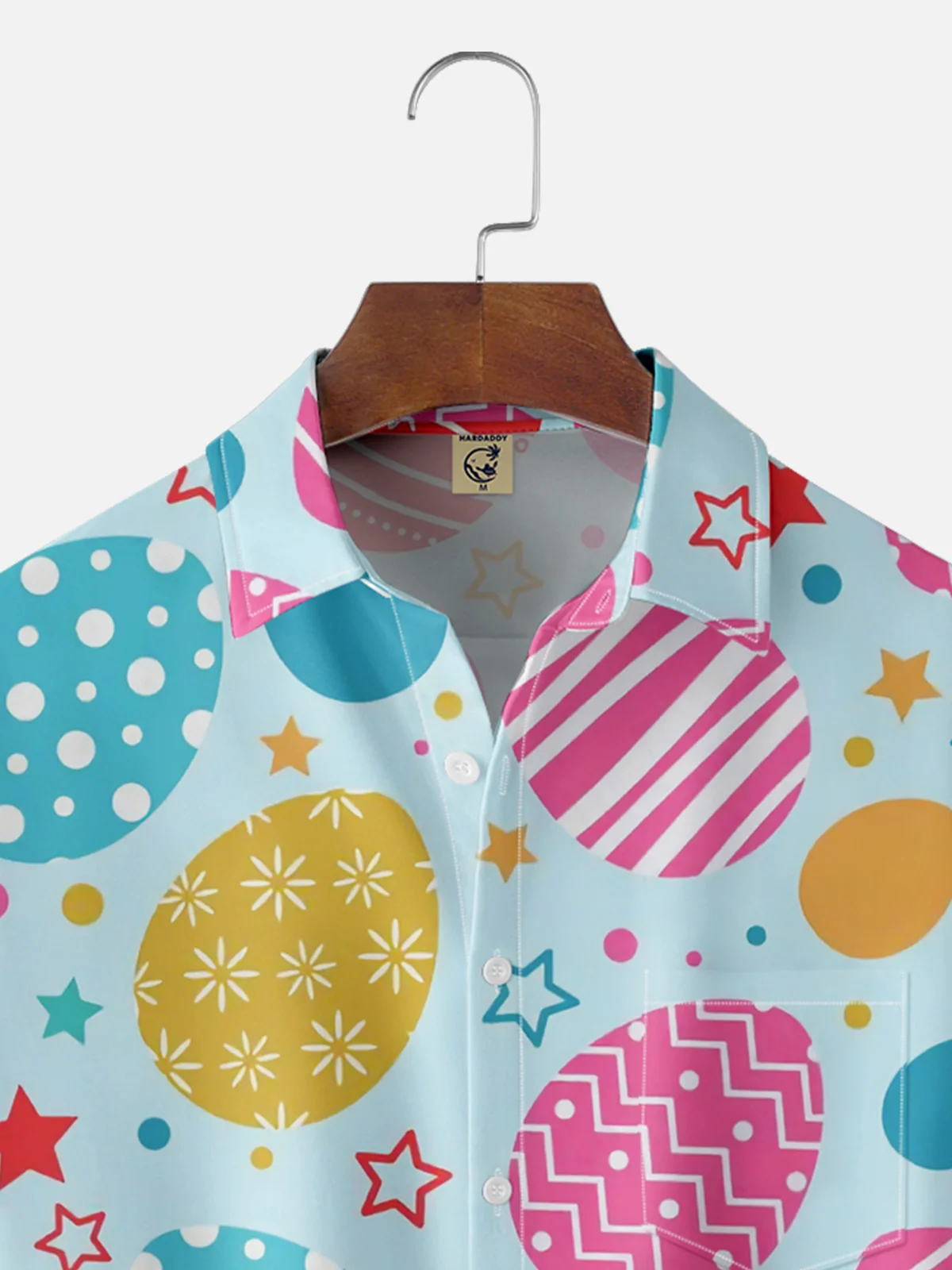 Moisture-wicking Easter Eggs Chest Pocket Casual Shirt