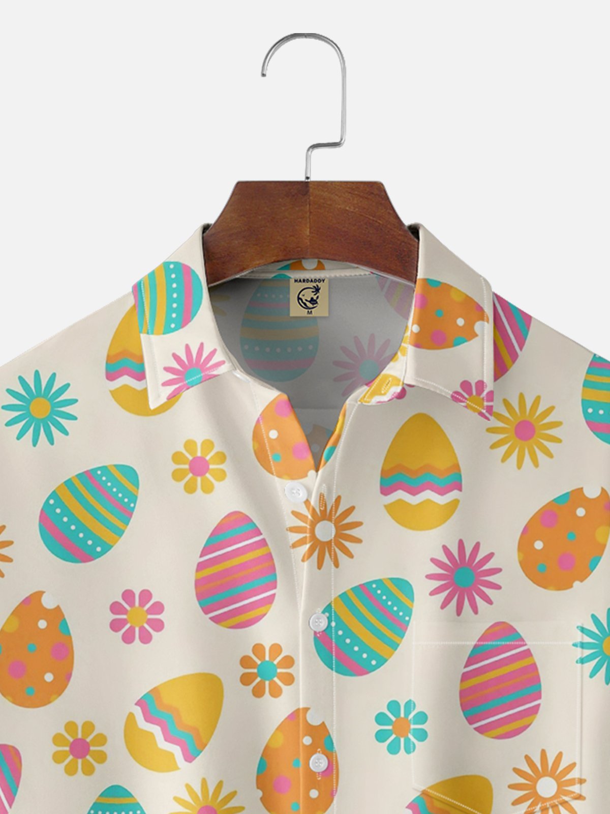 Moisture-wicking Easter Eggs Chest Pocket Casual Shirt