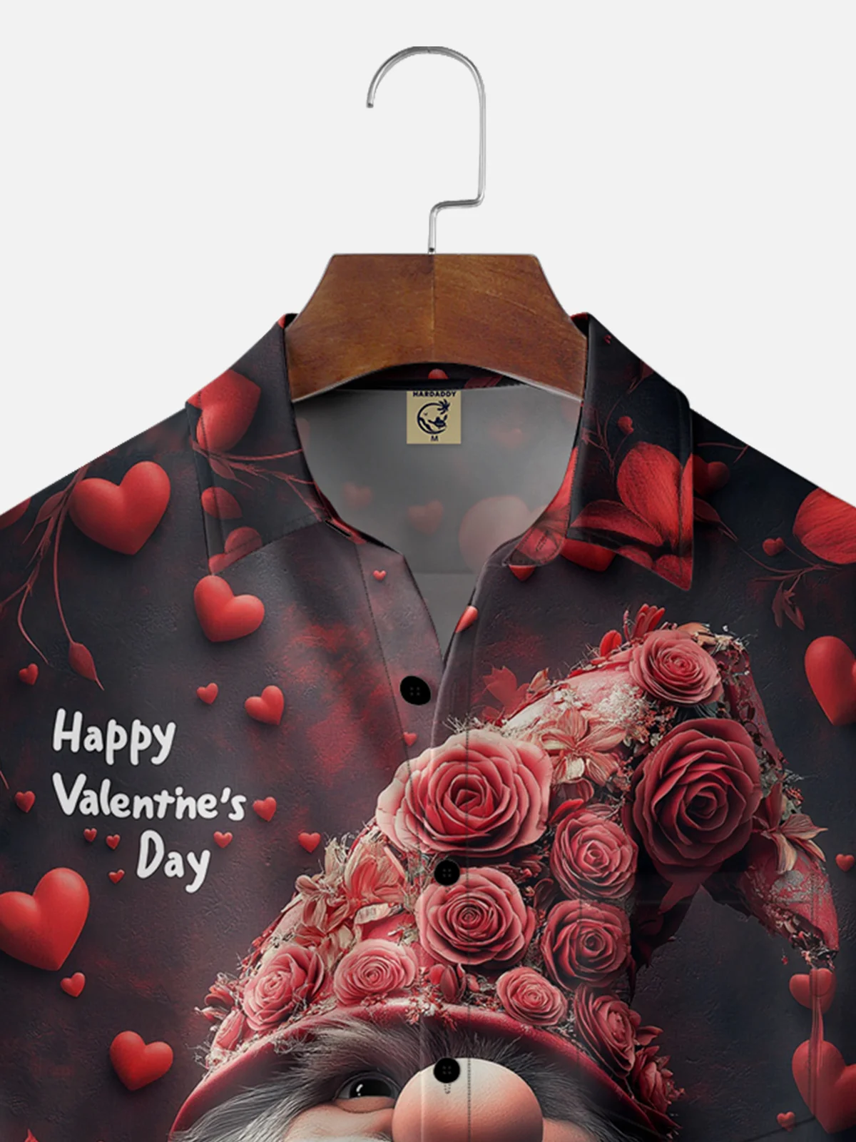 Moisture-wicking Saint Valentine‘s Day Heart Gnome Chest Pocket Casual Shirt