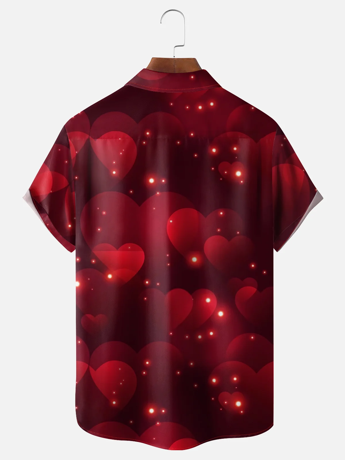 Moisture-wicking Saint Valentine‘s Day Heart Chest Pocket Casual Shirt