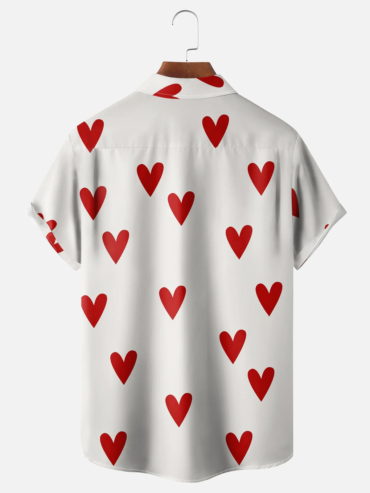 Moisture-wicking Saint Valentine‘s Day Heart Chest Pocket Casual Shirt