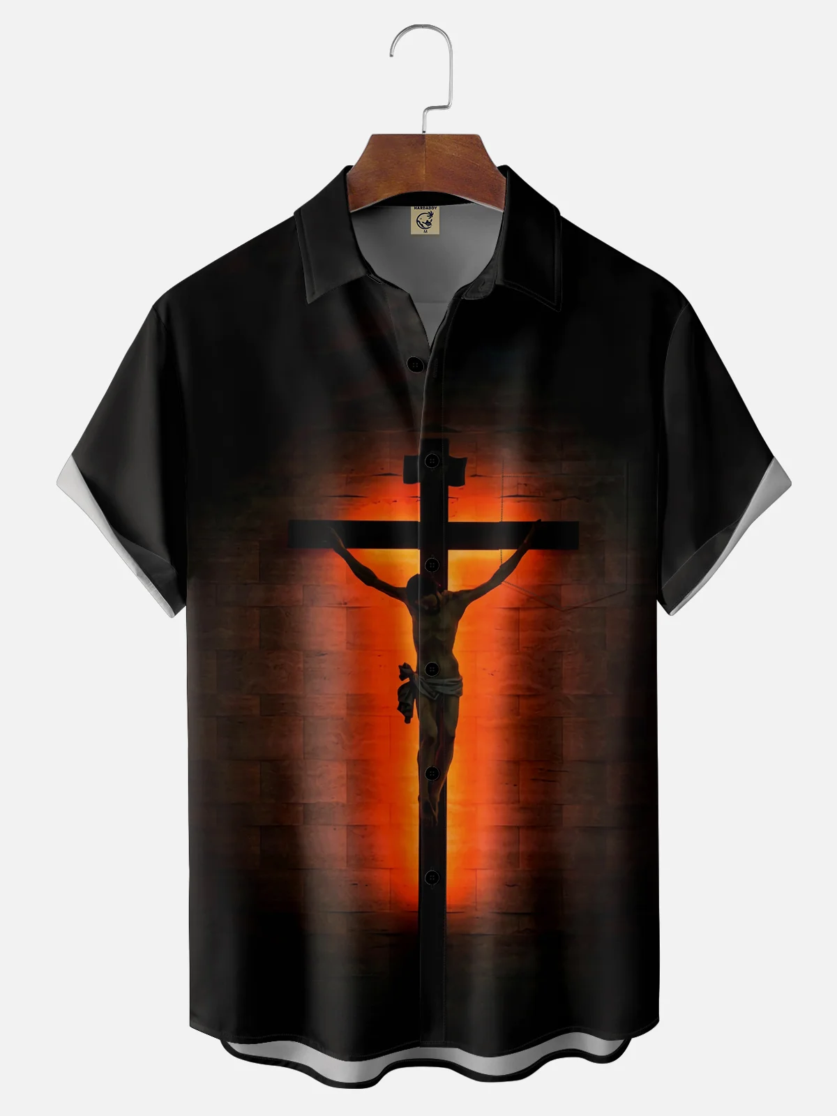 Moisture-wicking Easter Jesus Cross Chest Pocket Casual Shirt