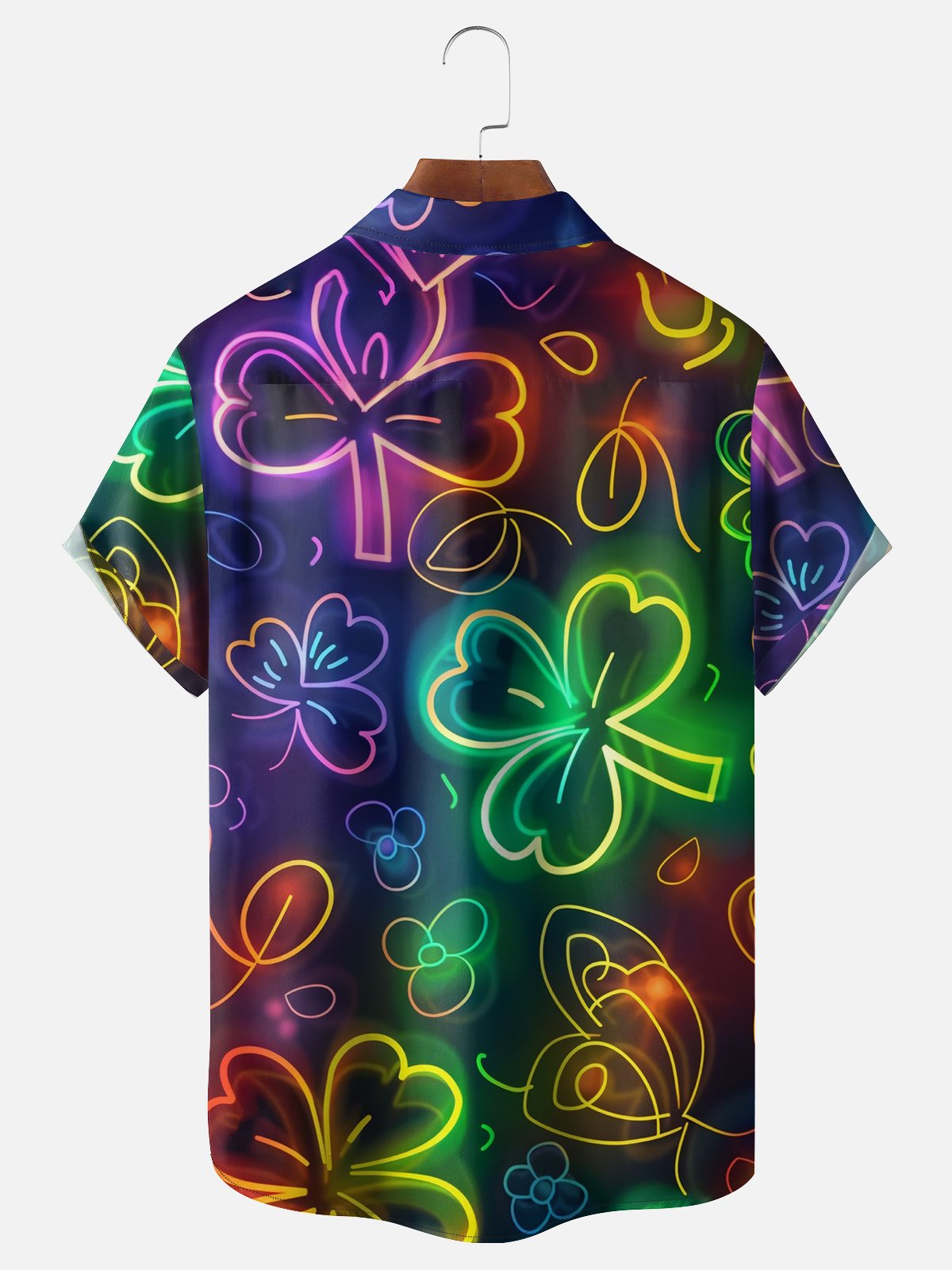 Moisture-wicking St Patricks Day Shamrock Chest Pocket Casual Shirt