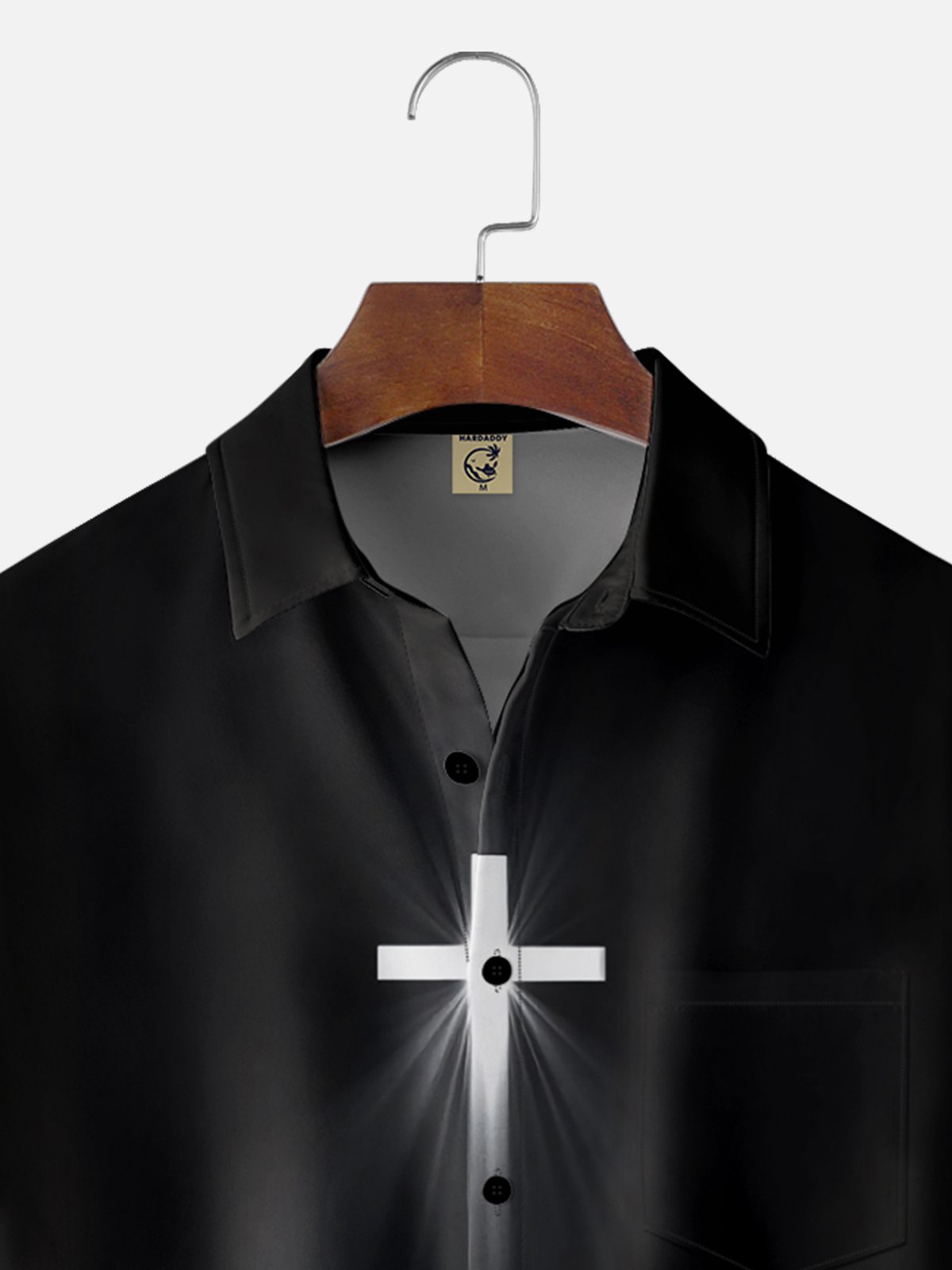 Moisture-wicking Jesus Cross Pray Chest Pocket Casual Shirt