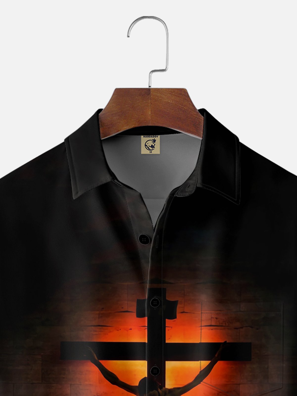 Moisture-wicking Easter Jesus Cross Chest Pocket Casual Shirt