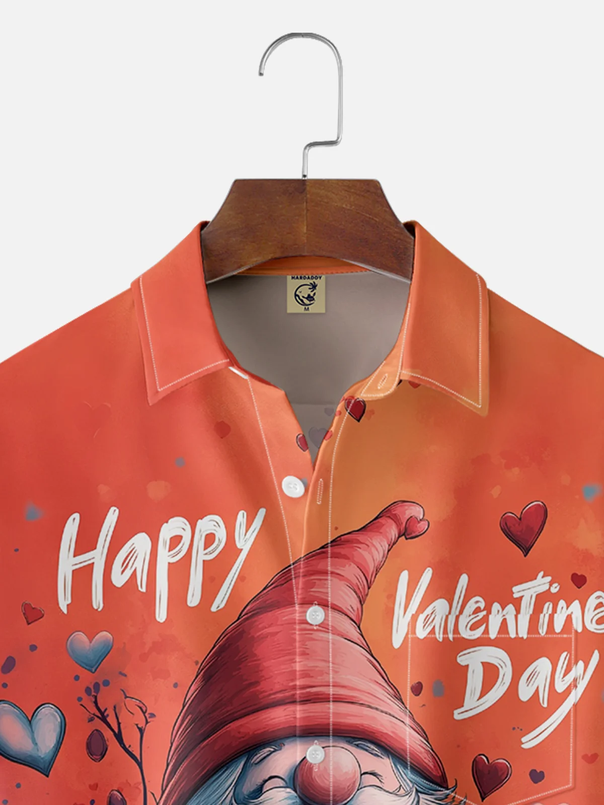 Moisture-wicking Saint Valentine‘s Day Gnome Heart Chest Pocket Casual Shirt