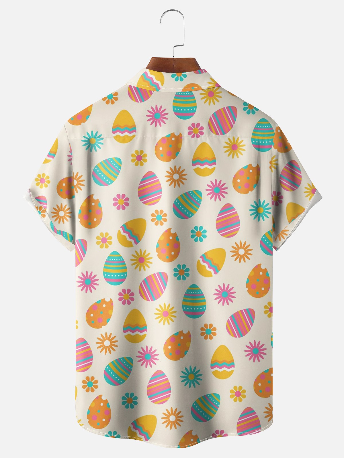 Moisture-wicking Easter Eggs Chest Pocket Casual Shirt