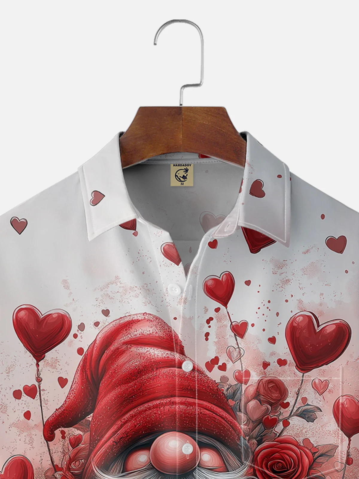 Moisture-wicking Saint Valentine‘s Day Heart Gnome Chest Pocket Casual Shirt