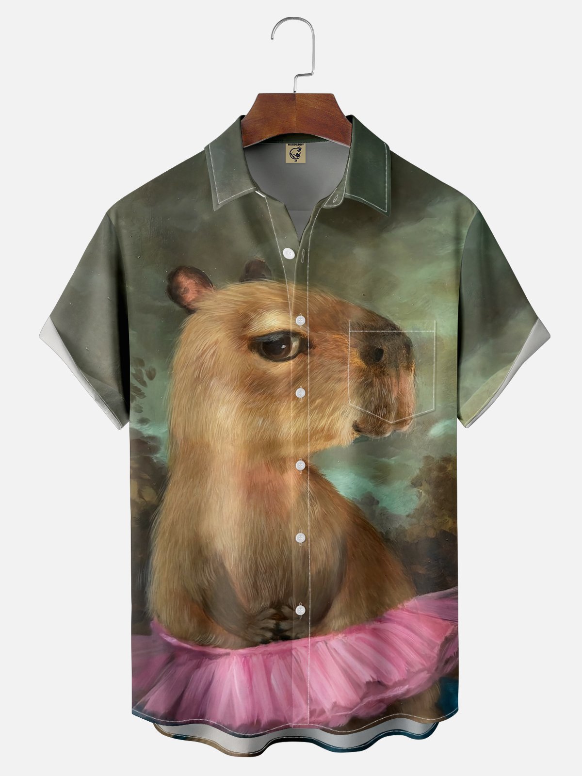 Moisture-wicking Capybara Chest Pocket Casual Shirt