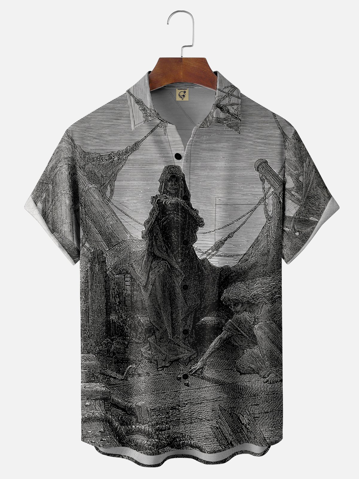 Moisture-wicking Art Painting Chest Pocket Casual Shirt