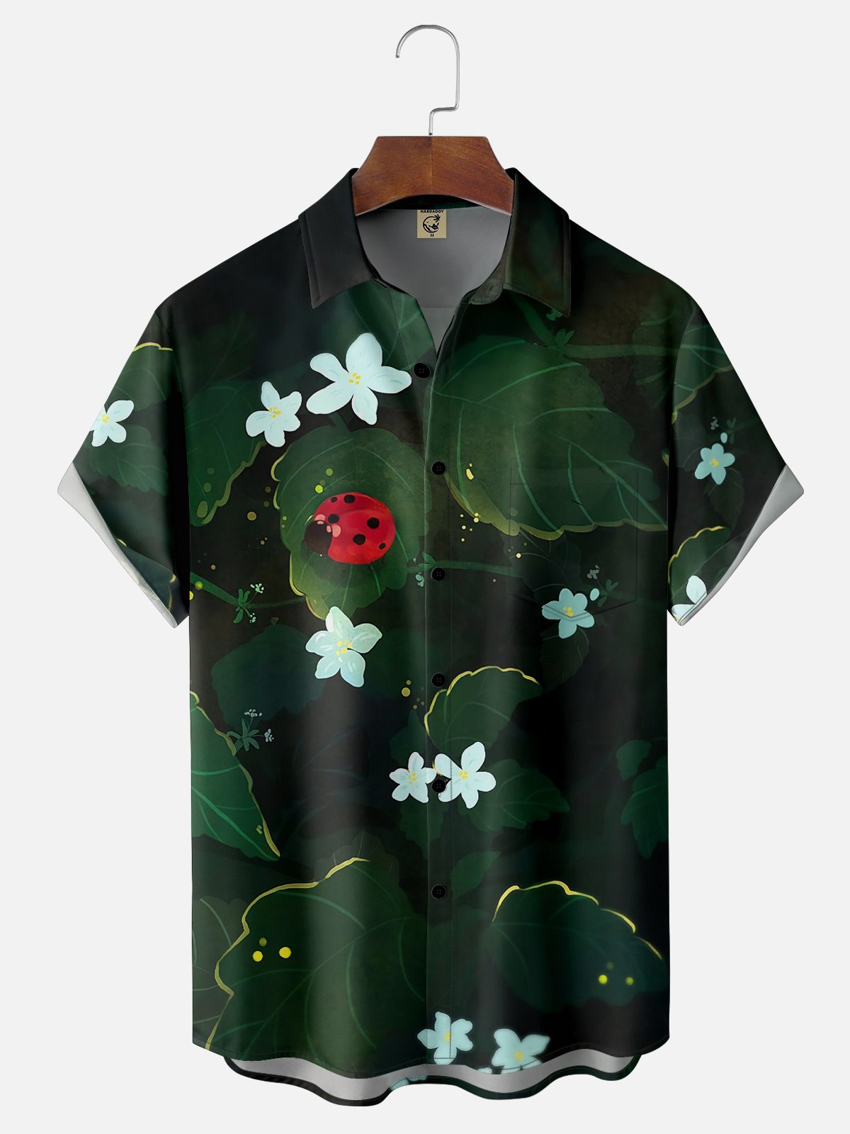 Moisture-wicking Ladybug Chest Pocket Casual Shirt