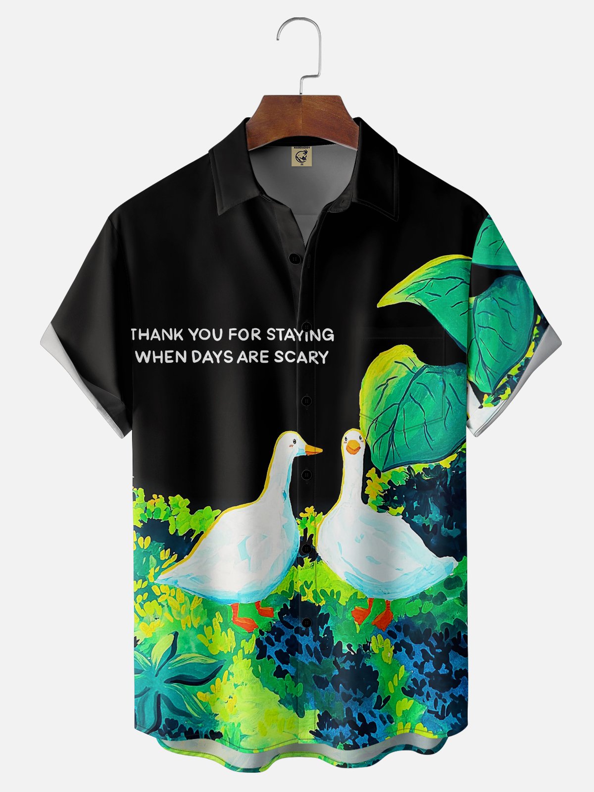 Moisture-wicking Art Goose Chest Pocket Casual Shirt