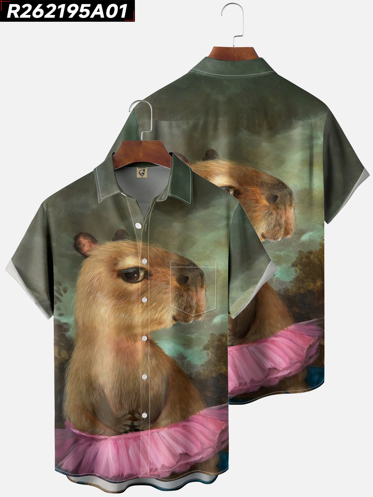 Moisture-wicking Capybara Chest Pocket Casual Shirt