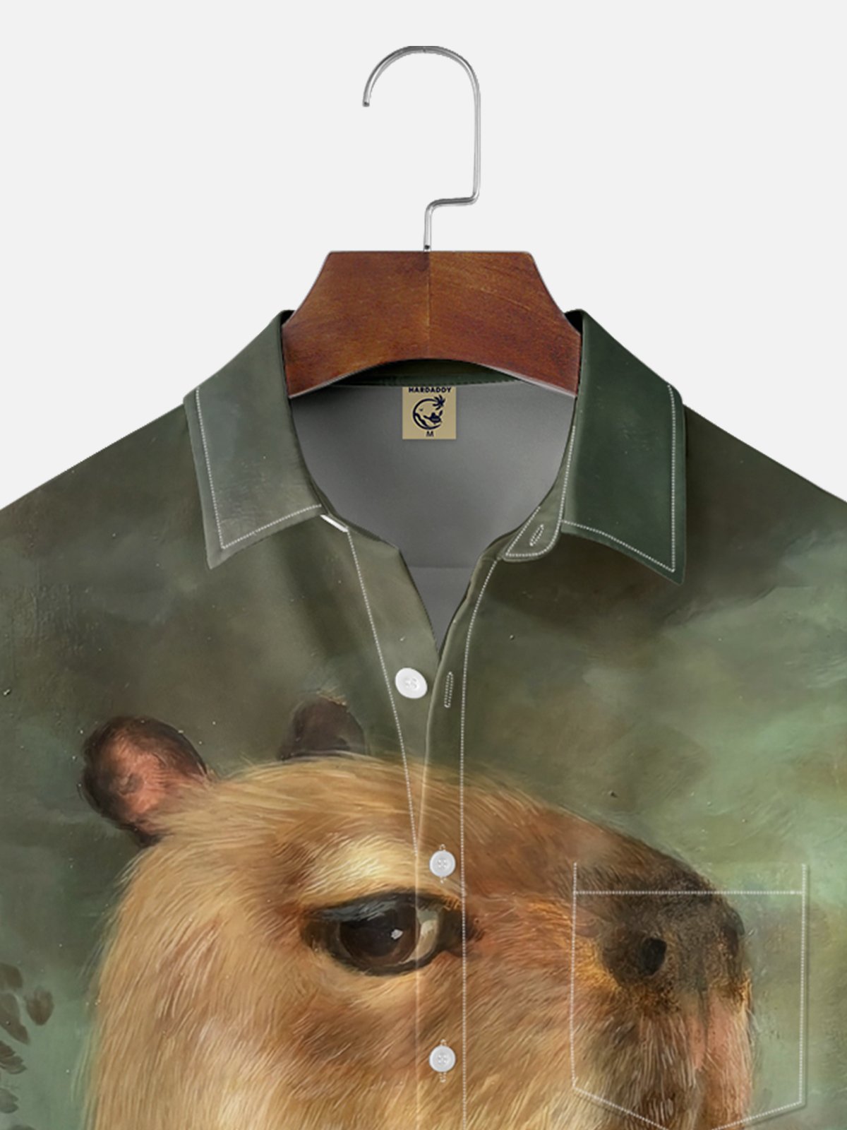 Moisture-wicking Capybara Chest Pocket Casual Shirt