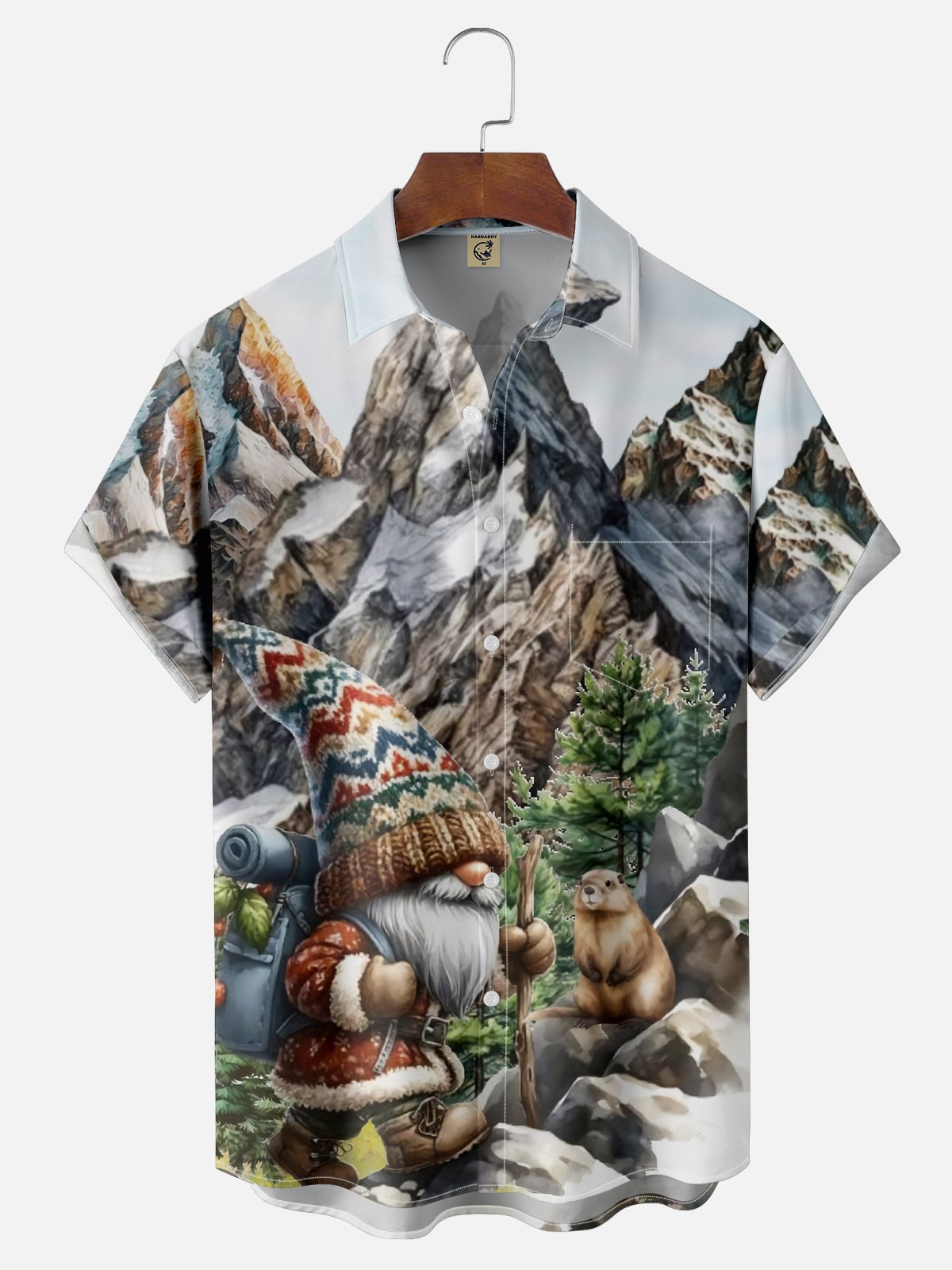 Moisture Wicking Mountaineering Pygmy Marmot Chest Pocket Hawaiian Shirt