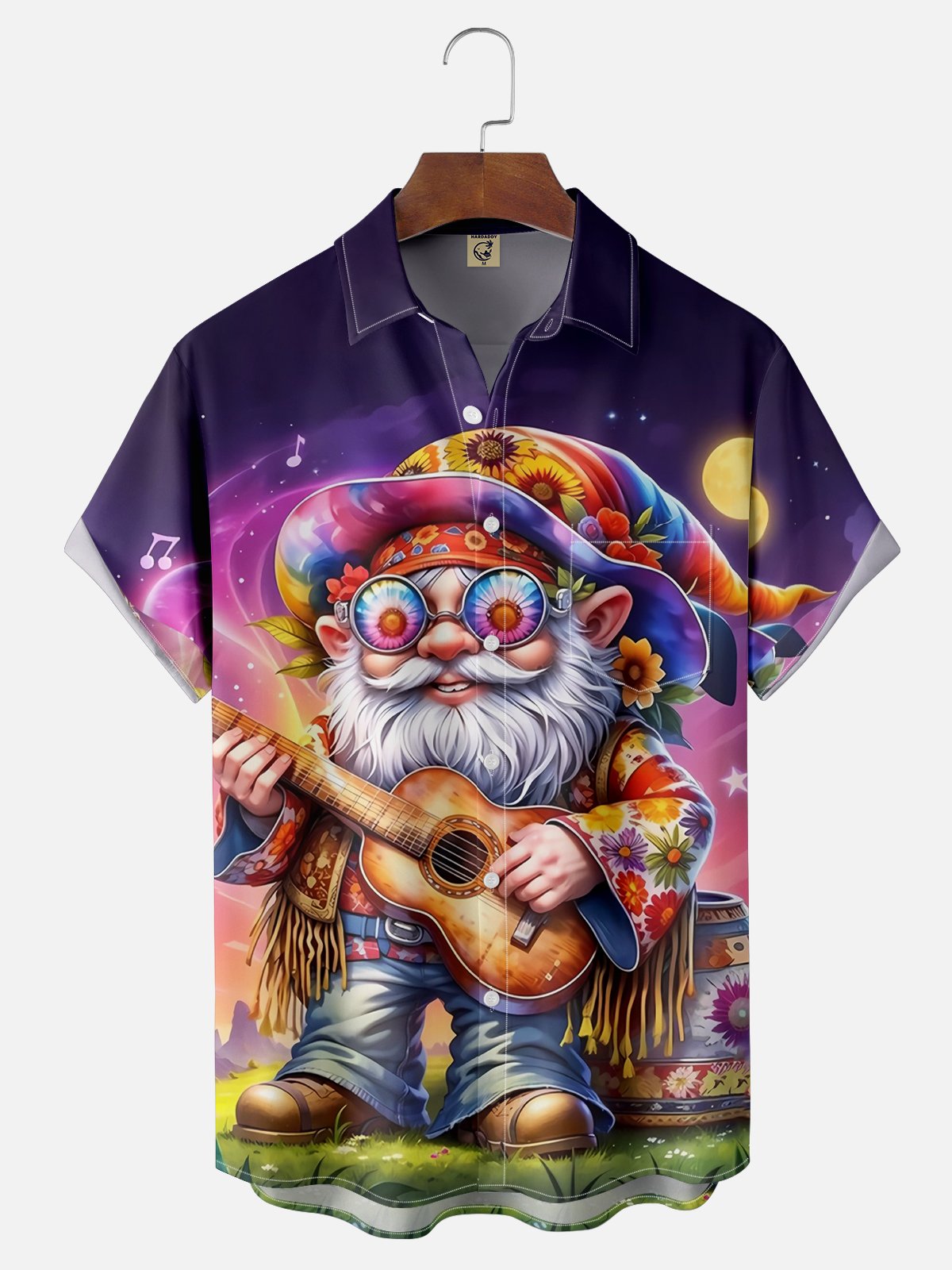 Moisture Wicking Music Party Midget Chest Pocket Hawaiian Shirt