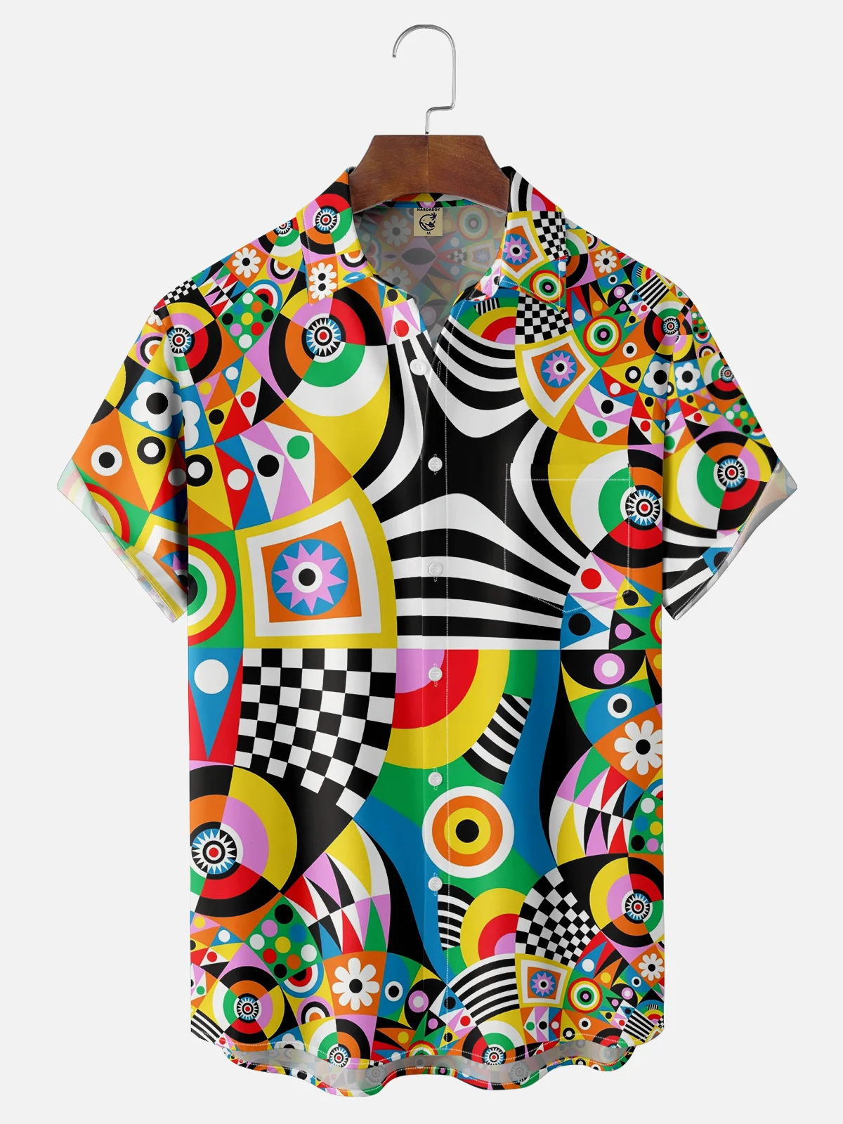 Moisture Wicking Geometric Abstract Contrast Chest Pocket Casual Shirt