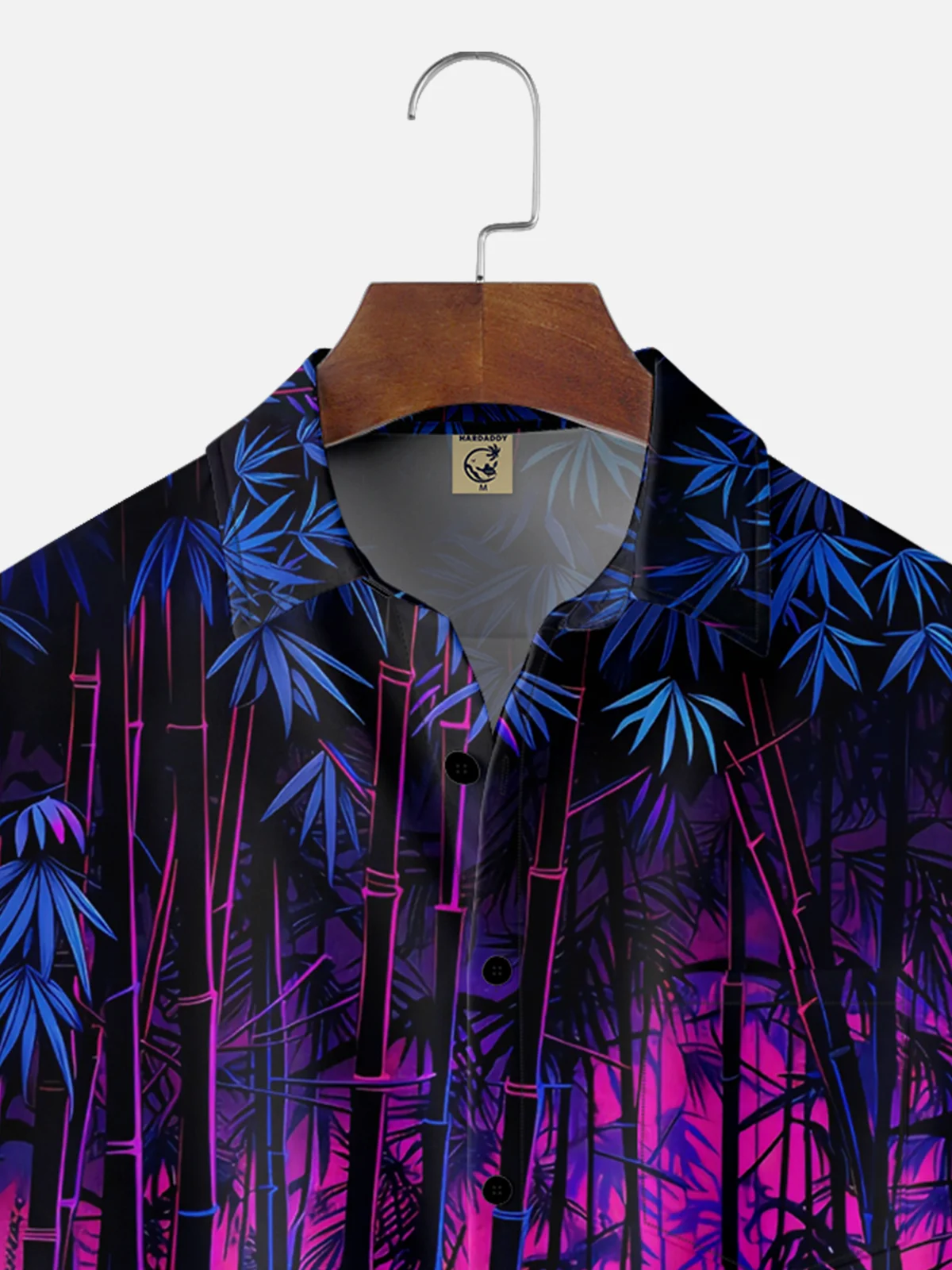 Moisture Wicking Plants Gradient Bamboo Forest Chest Pocket Casual Shirt