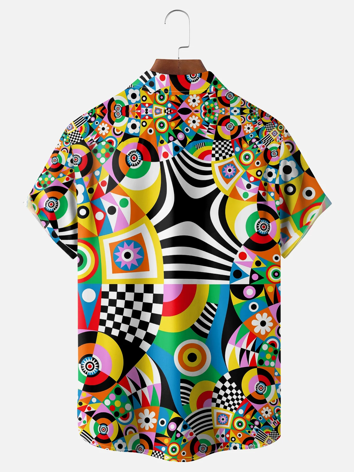 Moisture Wicking Geometric Abstract Contrast Chest Pocket Casual Shirt