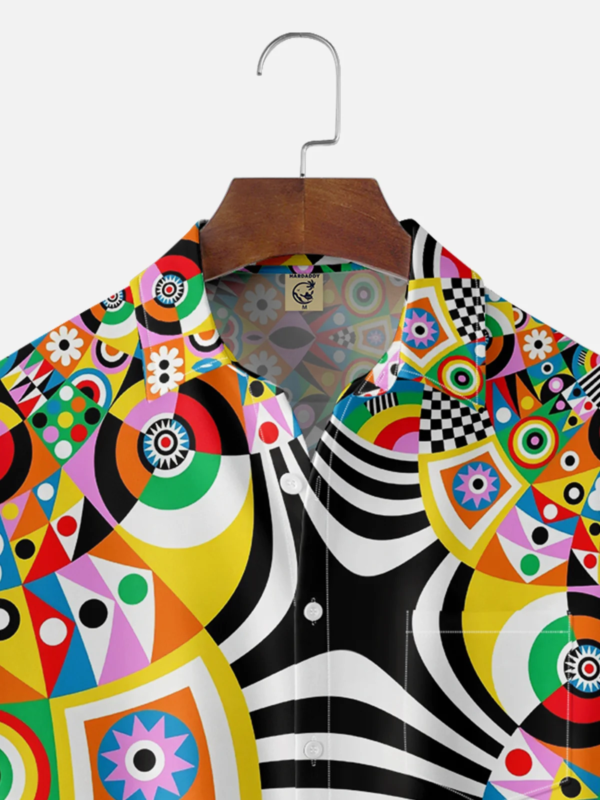 Moisture Wicking Geometric Abstract Contrast Chest Pocket Casual Shirt