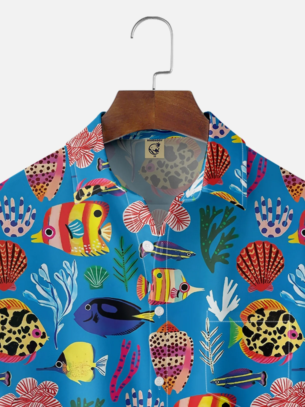 Moisture Wicking Ocean World Fish Chest Pocket Casual Shirt