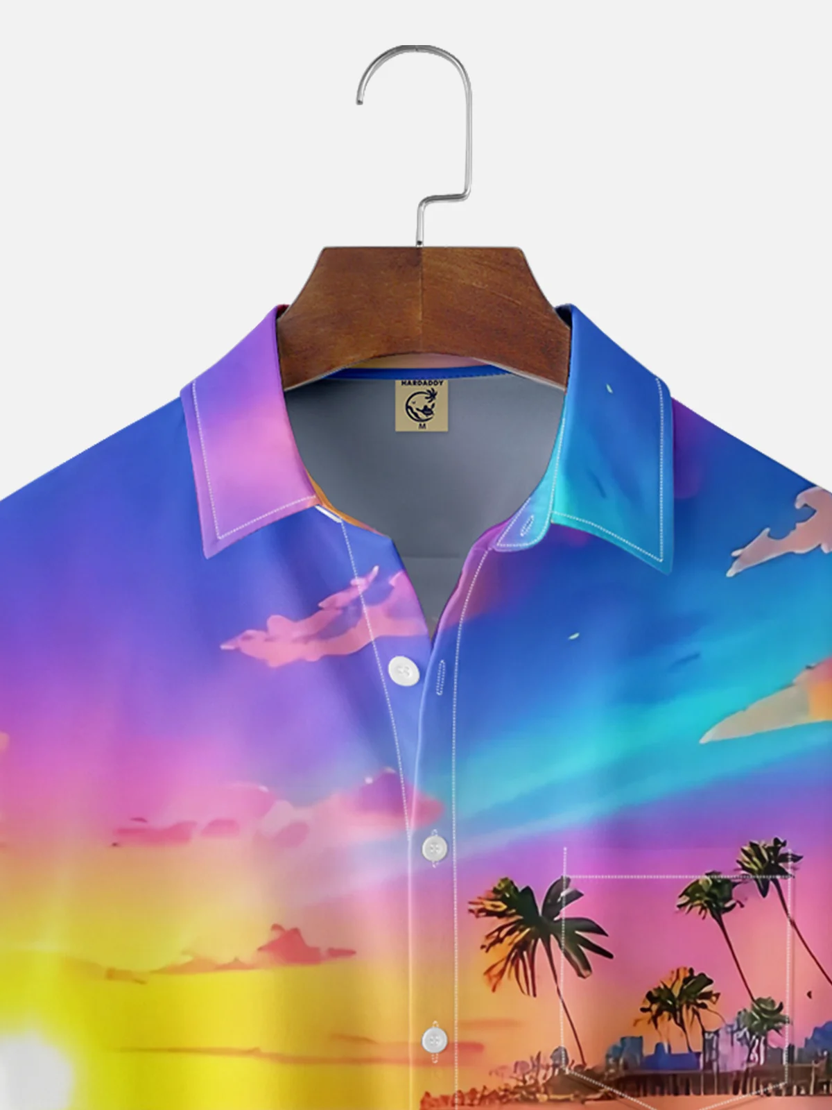 Moisture Wicking Ocean Scenery Sky Chest Pocket Hawaiian Shirt