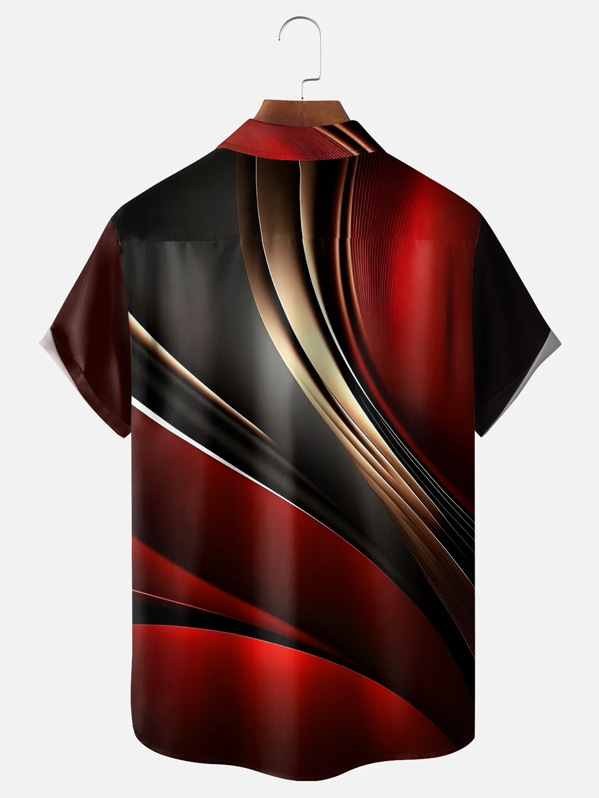 Moisture-wicking Abstract Light Art Red Chest Pocket Casual Shirt