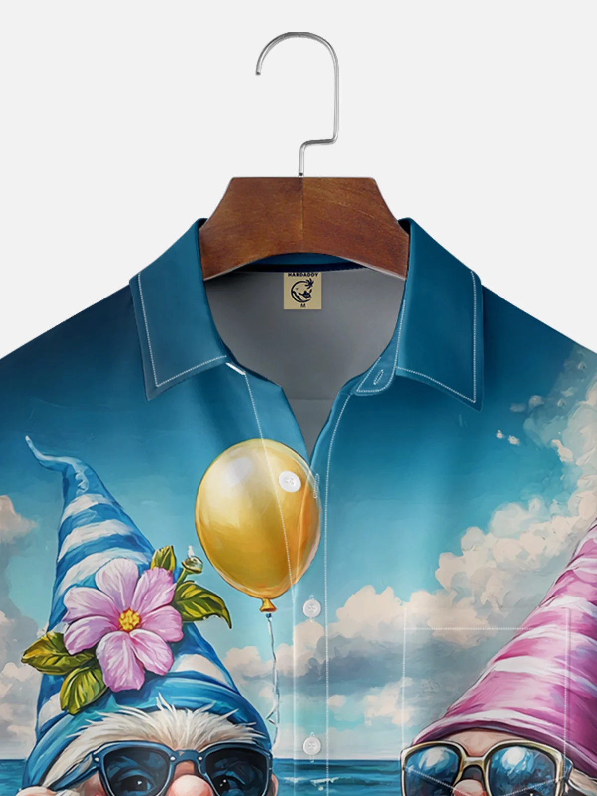 Moisture Wicking Beach Gnome Chest Pocket Hawaiian Shirt