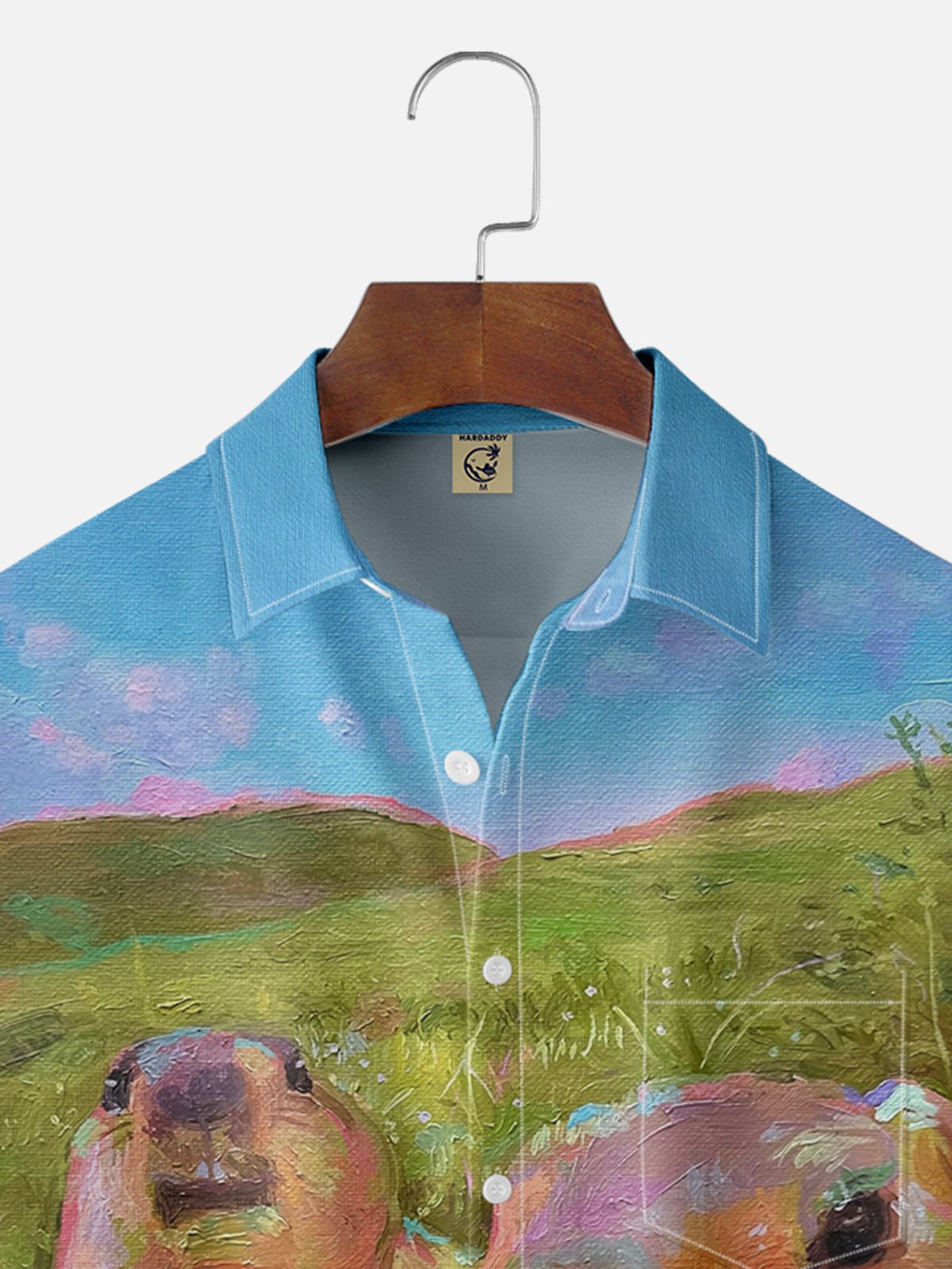 Moisture-wicking Artist Creative Groundhog Animal Painting Chest Pocket Casual Shirt