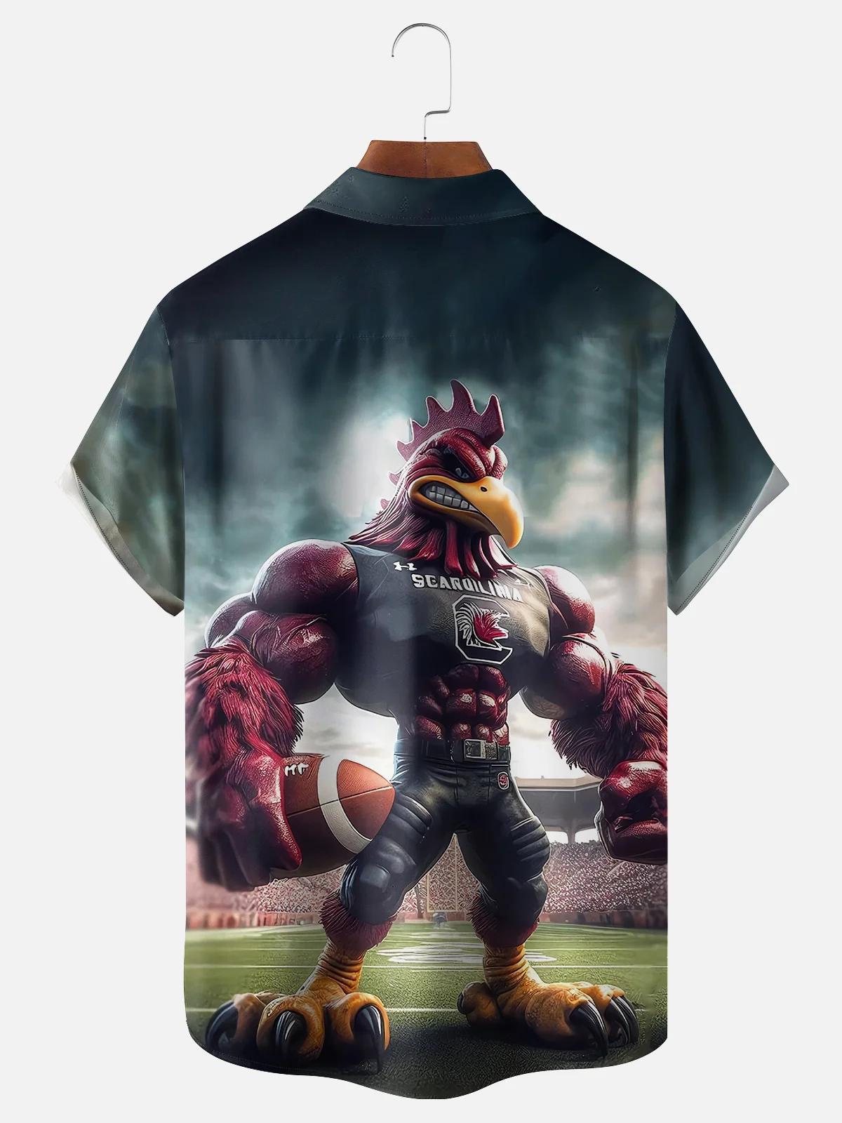 Moisture-wicking South Carolina American Football Art Gamecock Chest Pocket Casual Shirt