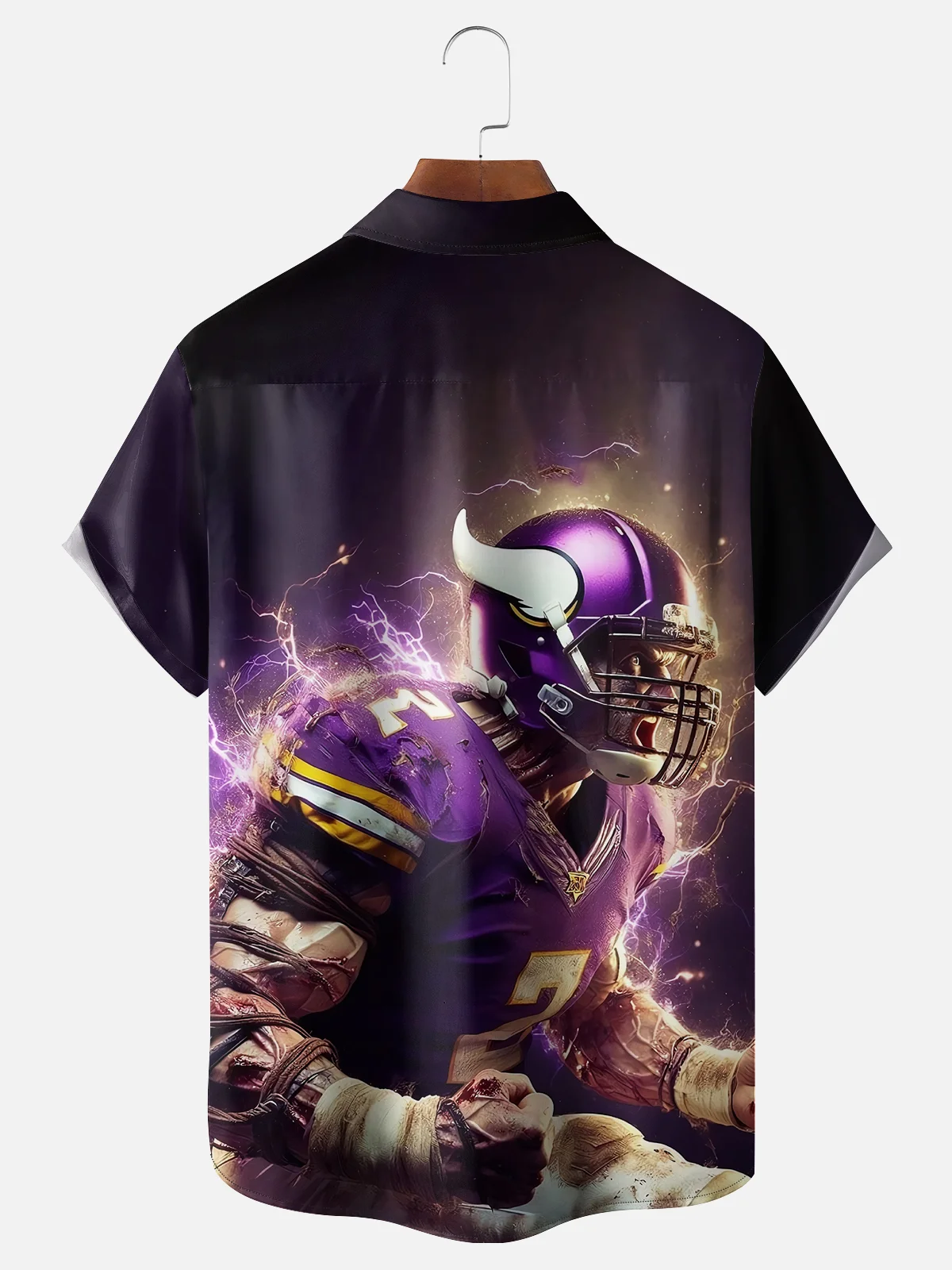 Moisture-wicking Minnesota American Football Art Vikings Chest Pocket Casual Shirt