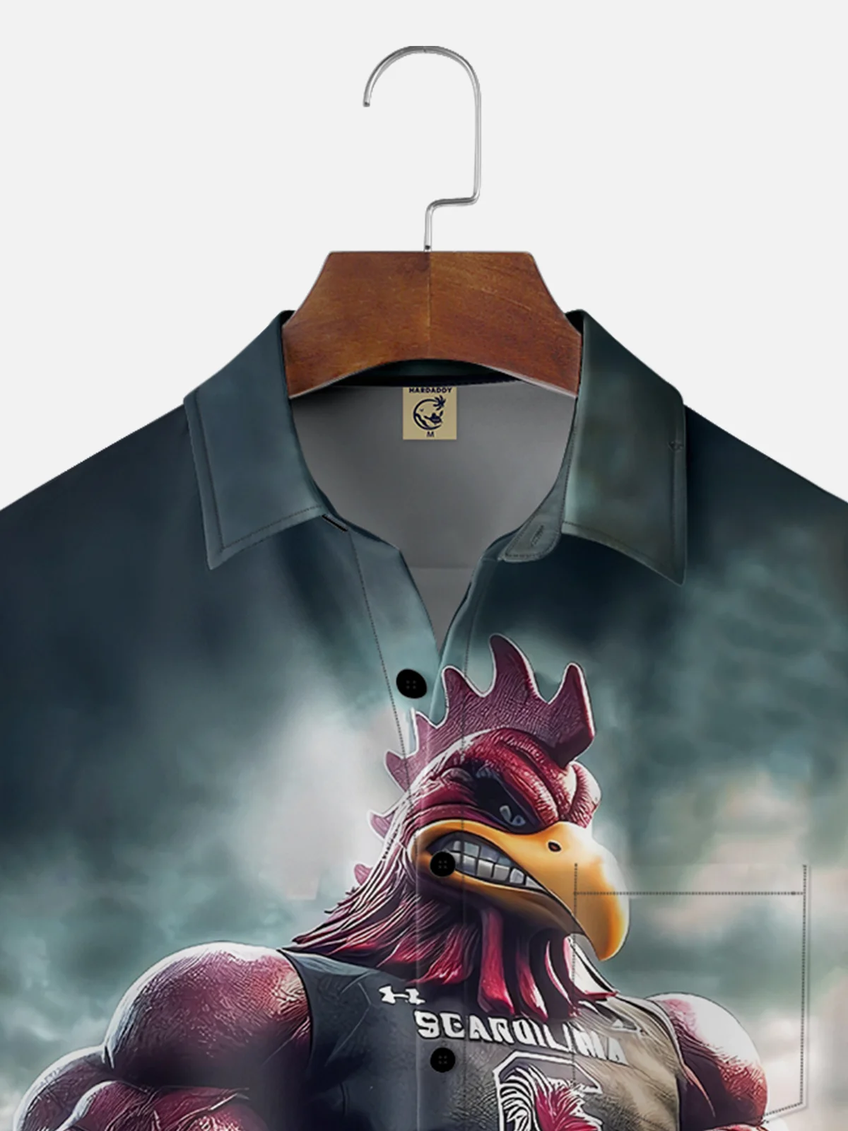 Moisture-wicking South Carolina American Football Art Gamecock Chest Pocket Casual Shirt