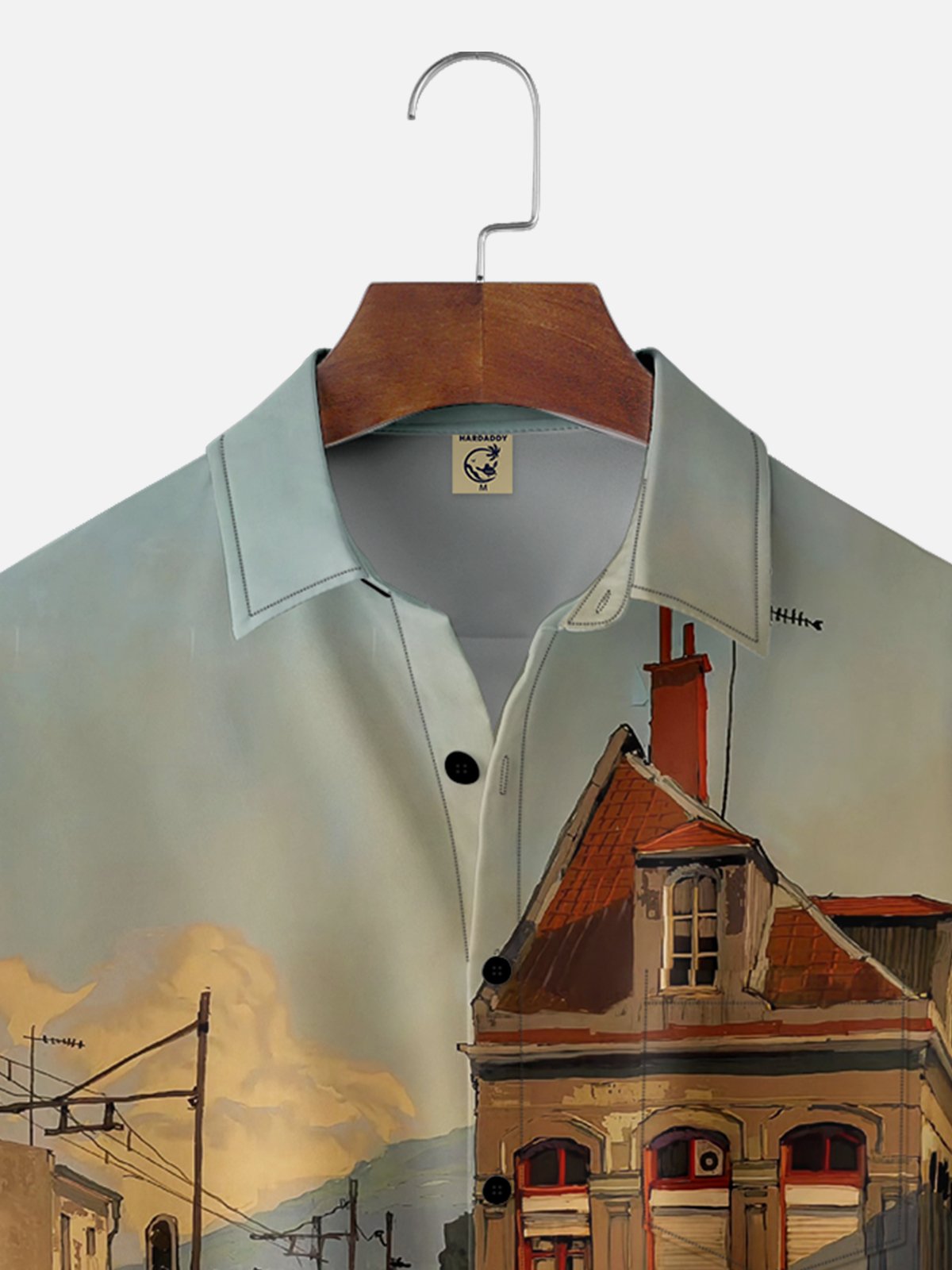 Moisture-wicking Building Sunset Chest Pocket Casual Shirt