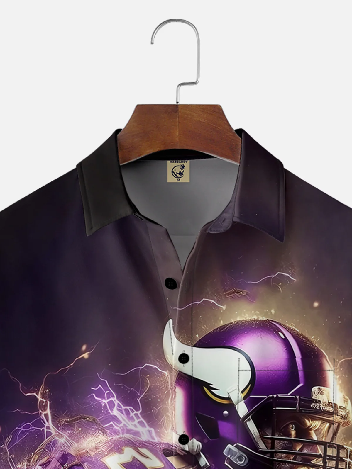 Moisture-wicking Minnesota American Football Art Vikings Chest Pocket Casual Shirt