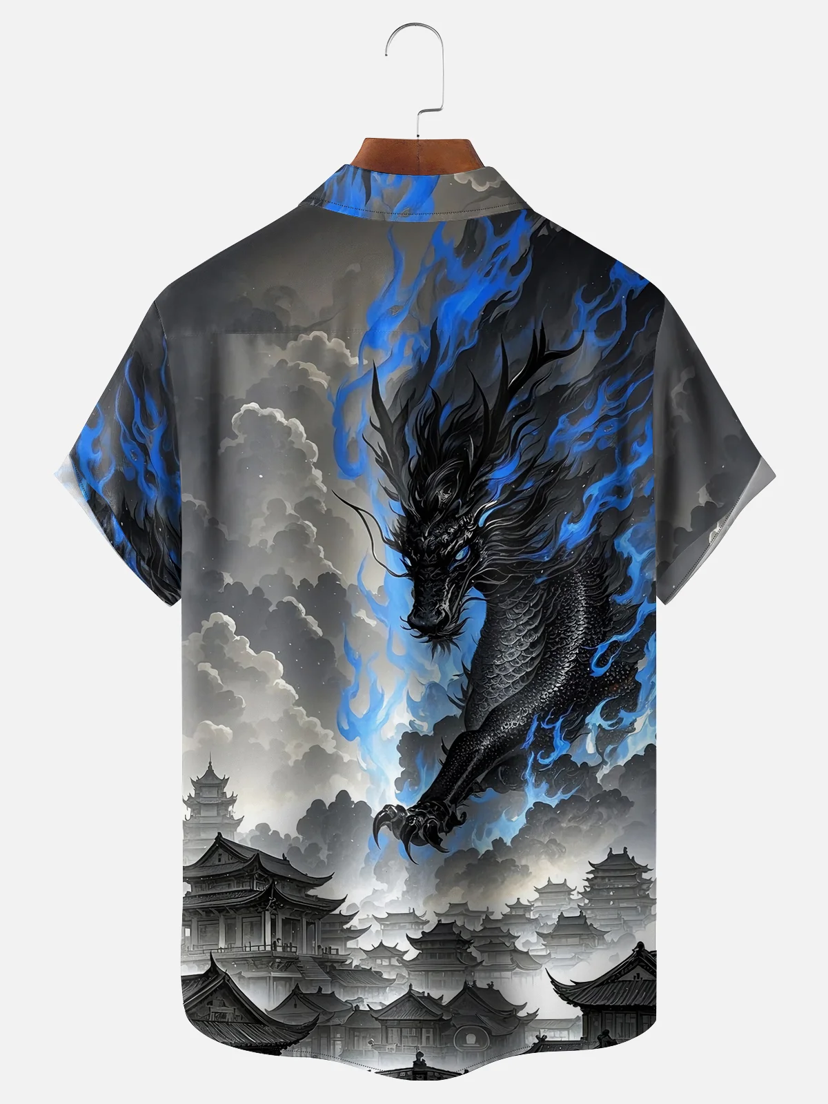 Moisture Wicking Dragon Chest Pocket Hawaiian Shirt